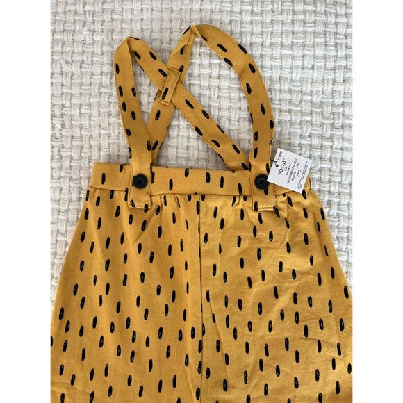 NWT Yellow And Black Cheetah Suspenders Pants - Picture 3 of 4